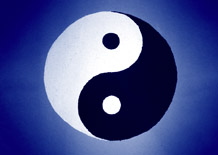 Yin Yang in blue
